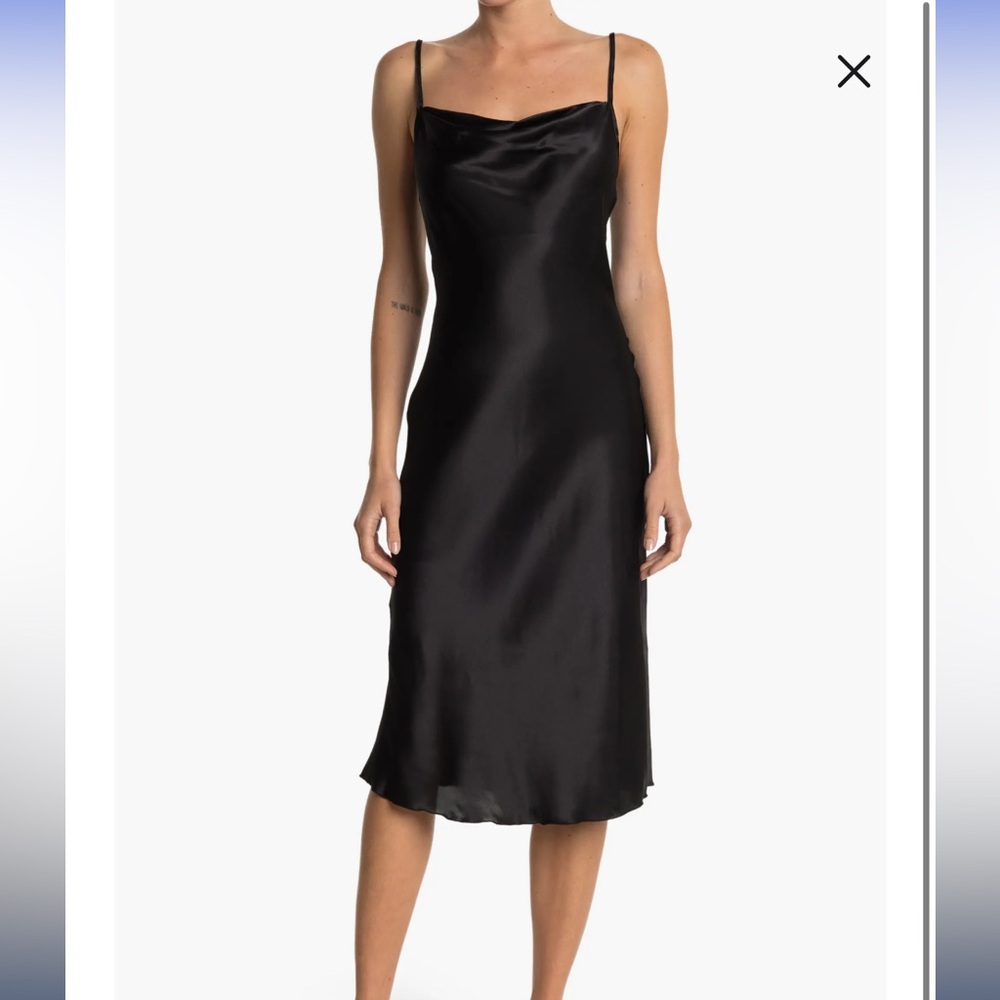 🎆BEBE Satin Cowl Neck Midi Dress